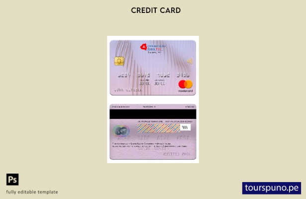 lista para imprimir la plantilla de tarjeta mastercard del Opportunity Bank de S